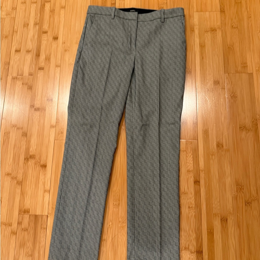 Gray Patterned Dress Pants